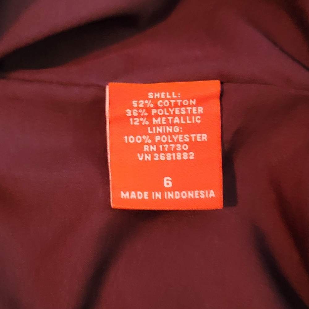 Kirna Zabete MiniDress VNeckTaperedMid Maroon SZ 6 - Picture 12 of 13